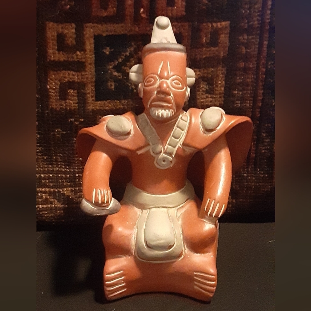 Pre-Columbian Replica Mayan Effigy Handmade In Mexico Ceramic Folk Pottery